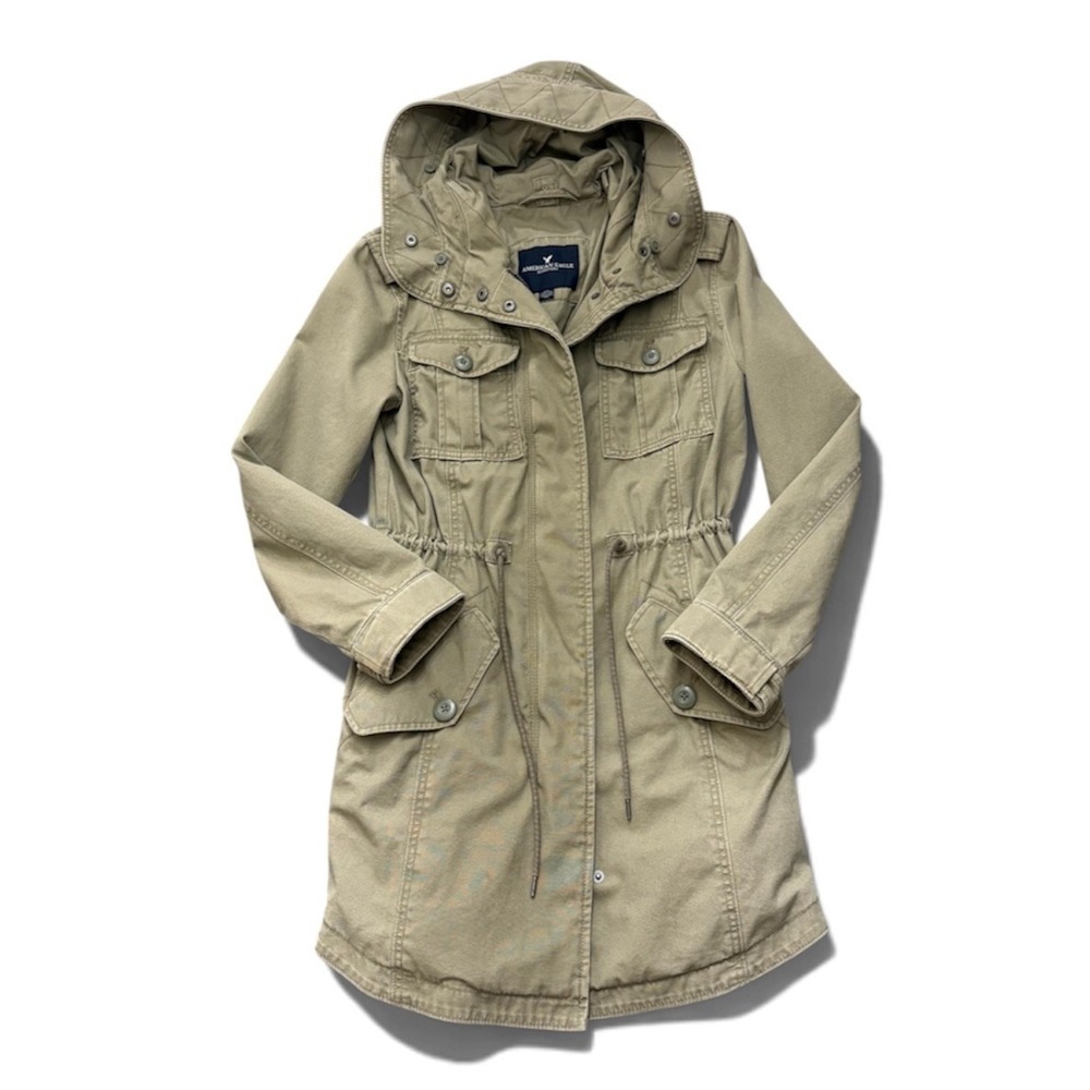Abercrombie & Fitch Utility Cargo Jacket Women's XXS GreenHooded Casual Gorpcore